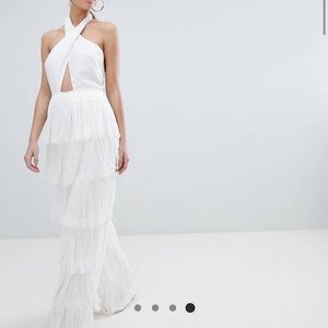 White fringe pants! TASSELS wedding engagement